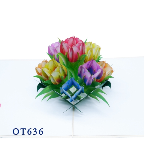 Colorful Tulip Pop Up Card