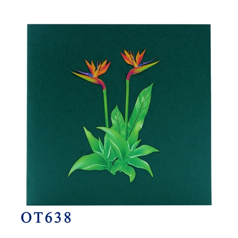 Bird Of Paradise Flowers 3D Pop Up Greeting Card