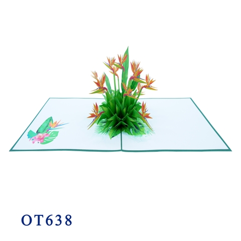 Bird Of Paradise Flowers 3D Pop Up Greeting Card