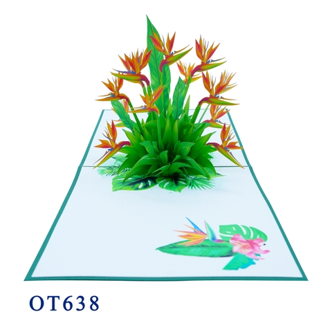 Bird Of Paradise Flowers 3D Pop Up Greeting Card
