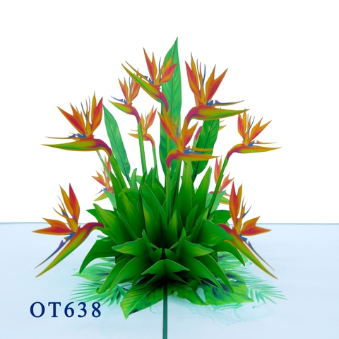 Bird Of Paradise Flowers 3D Pop Up Greeting Card