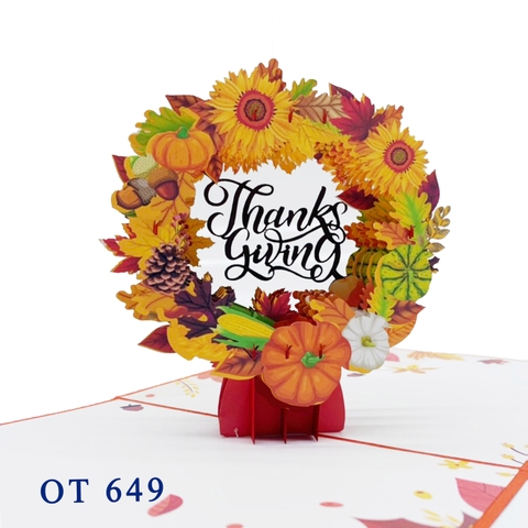 Thanksgiving Wreath Pop Up Card