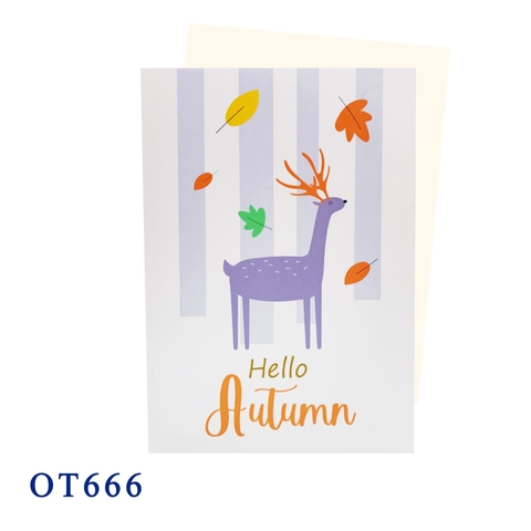 Deer Hello Autumn 2D Greeting Card