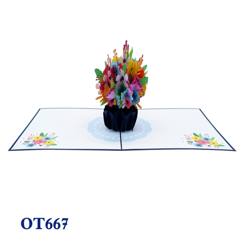 Flowers Vase Pop Up Card