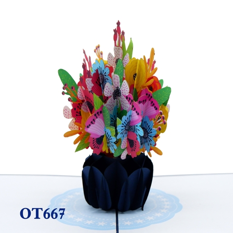 Flowers Vase Pop Up Card