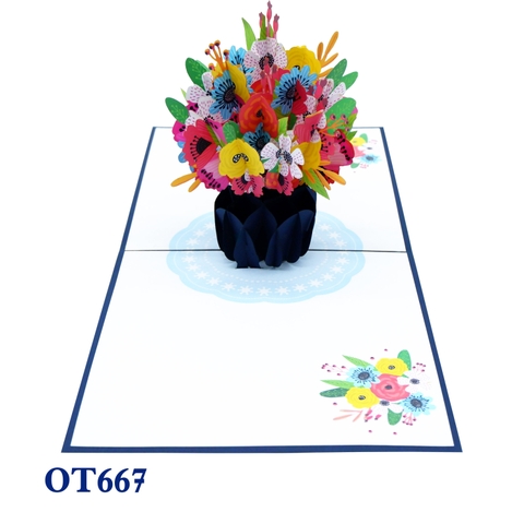 Flowers Vase Pop Up Card