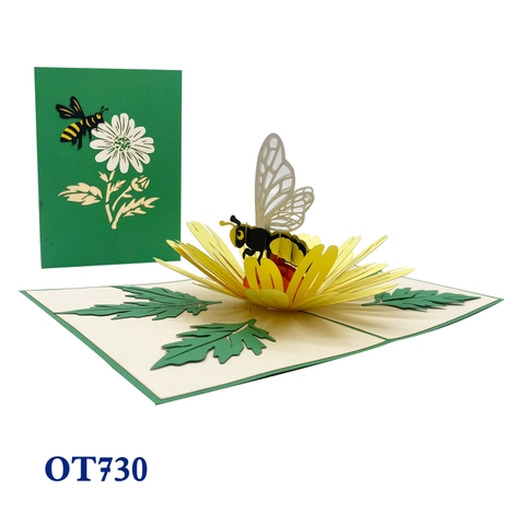 Yellow Daisy & Bee Pop Up Card