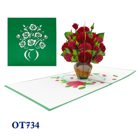 Roses Pot Pop Up Card