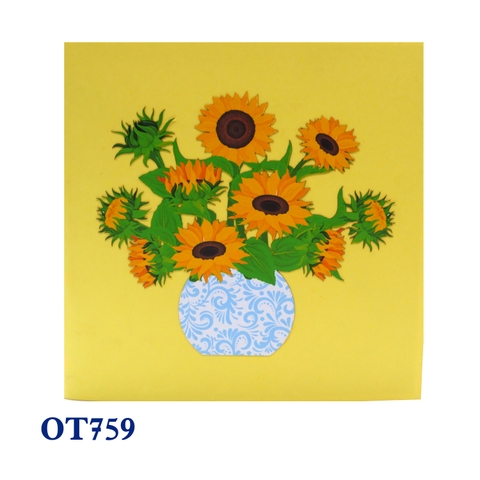 Sunflowers Vase Pop Up Card