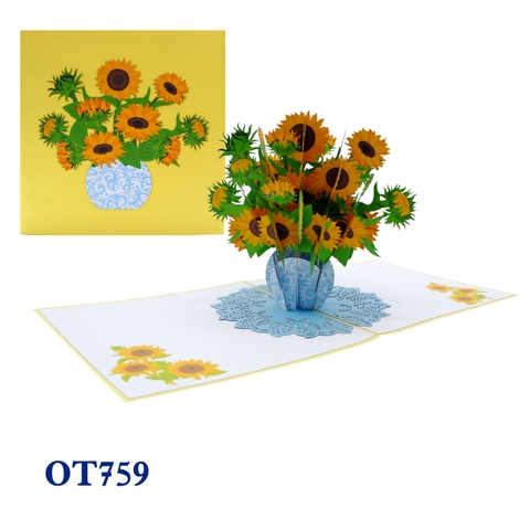 Sunflowers Vase Pop Up Card
