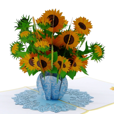 Sunflowers Vase Pop Up Card