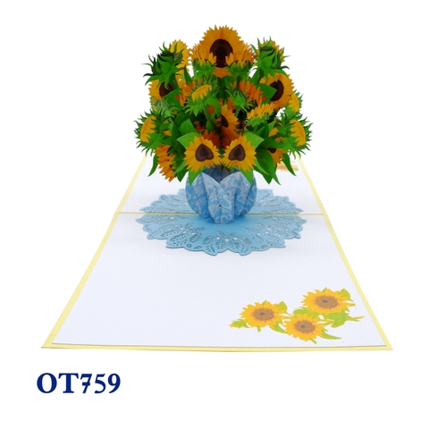 Sunflowers Vase Pop Up Card