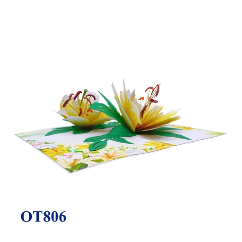 Yellow Lilys Pop Up Card