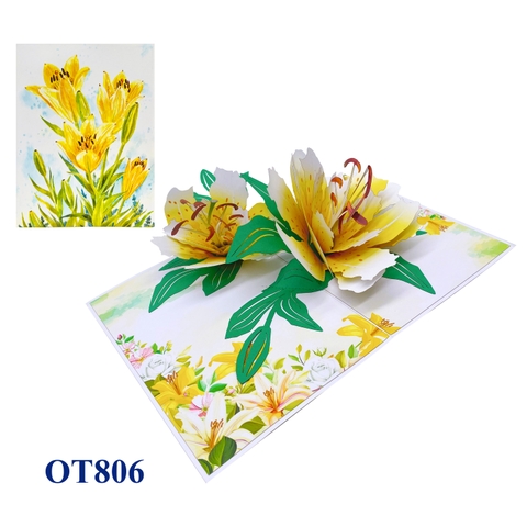 Yellow Lilys Pop Up Card