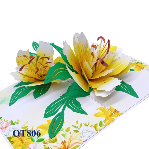 Yellow Lilys Pop Up Card