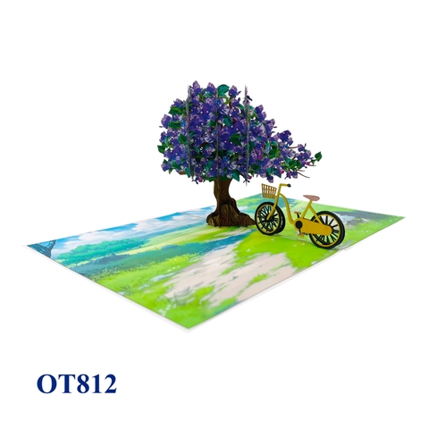 Purple Bougainvillea Pop Up Card