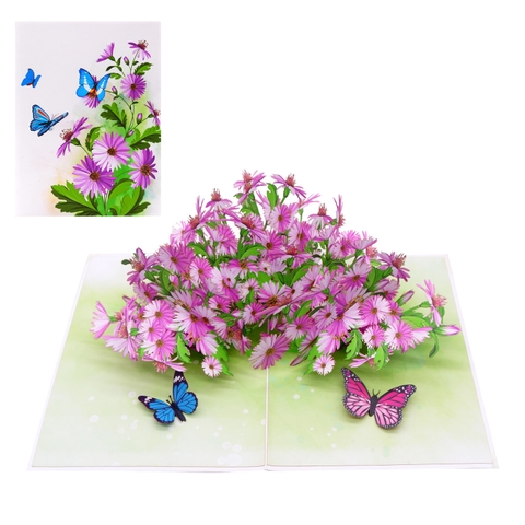 Purple Daisy Pop Up Card