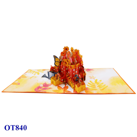 Autumn Boots Pop Up Card