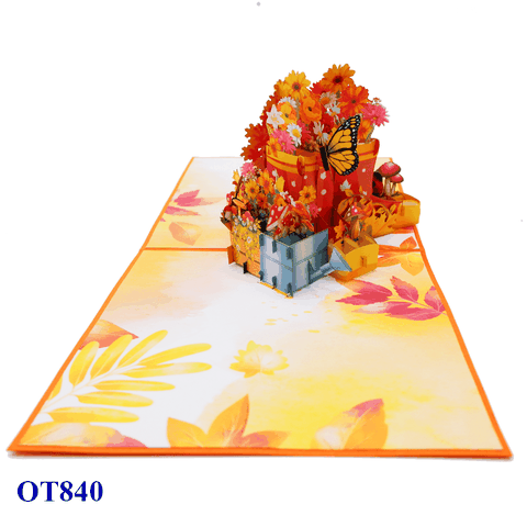 Autumn Boots Pop Up Card