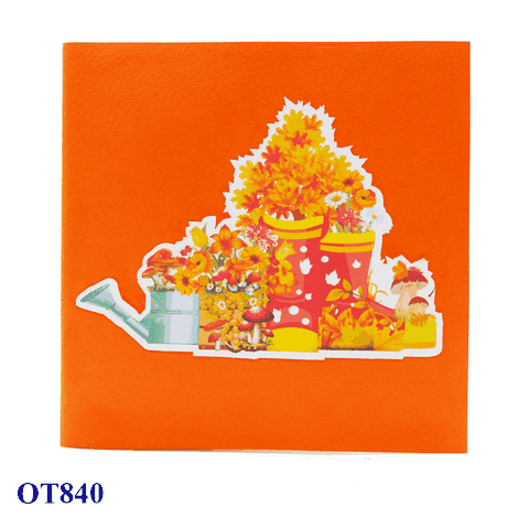 Autumn Boots Pop Up Card