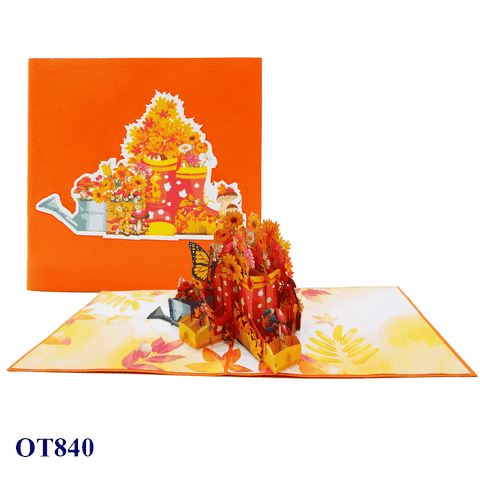 Autumn Boots Pop Up Card