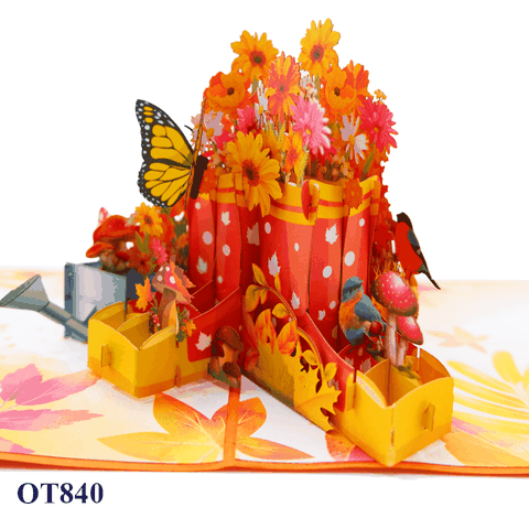 Autumn Boots Pop Up Card