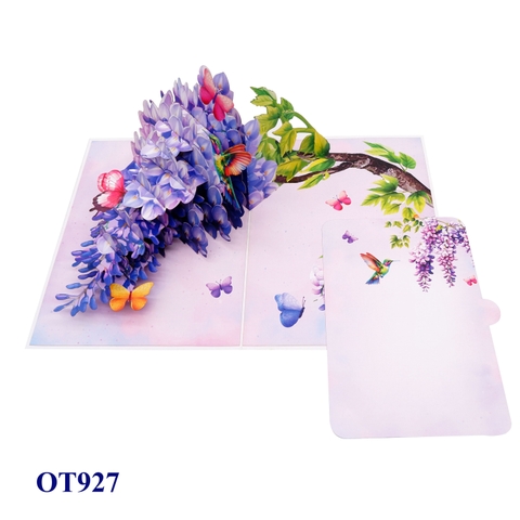 Hummingbird & Wisteria Pop Up Card