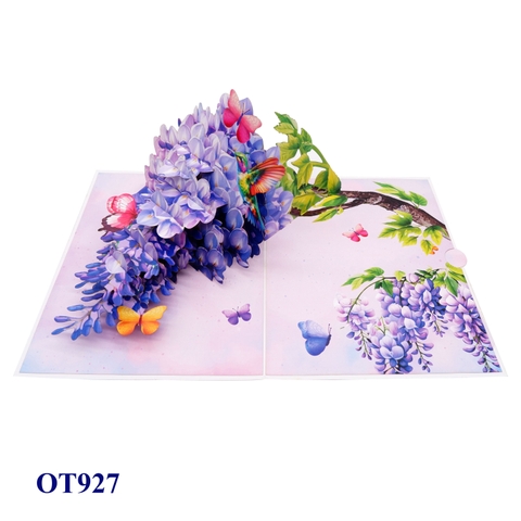 Hummingbird & Wisteria Pop Up Card