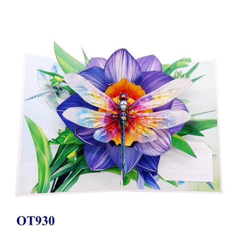 Purple Narcissus Flowers Pop Up Card