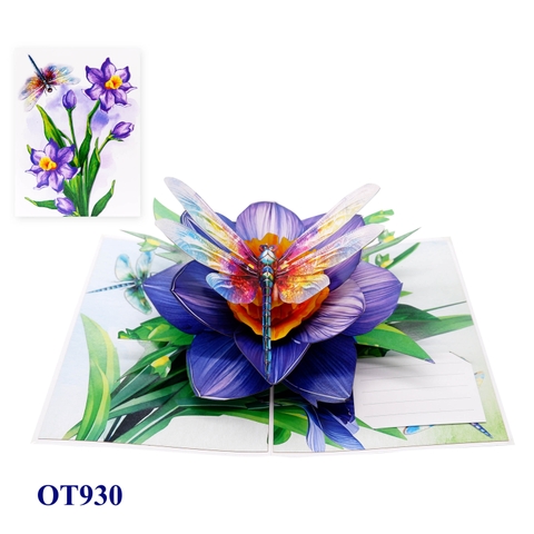Purple Narcissus Flowers Pop Up Card