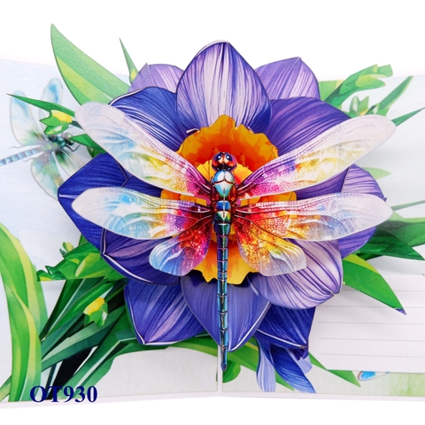 Purple Narcissus Flowers Pop Up Card