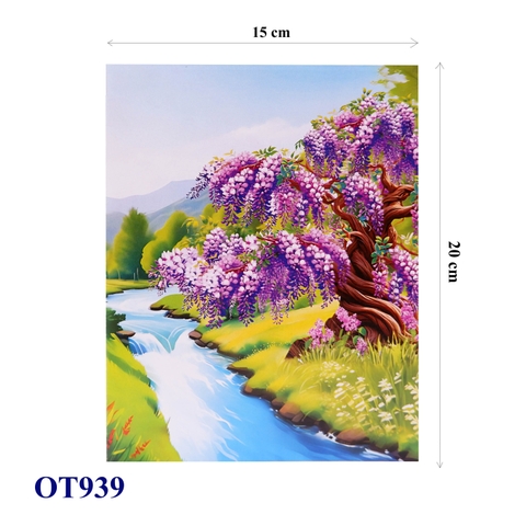 Purple Wisteria Tree Pop-Up 3D Greeting Card