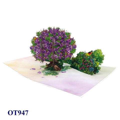 Purple Jacaranda Tree Pop-Up 3D Greeting Card
