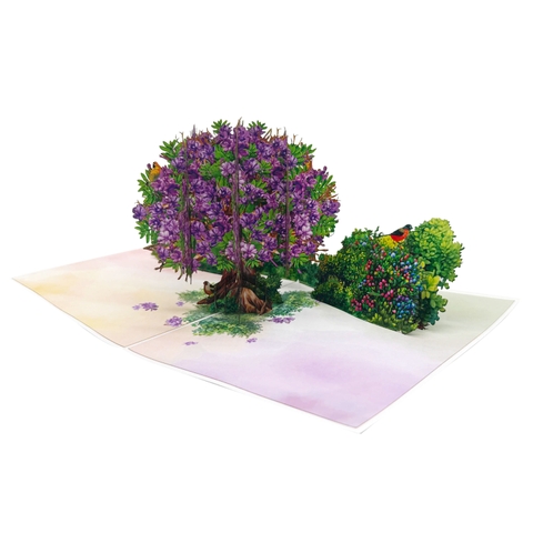 Purple Jacaranda Tree Pop-Up 3D Greeting Card