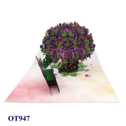 Purple Jacaranda Tree Pop-Up 3D Greeting Card
