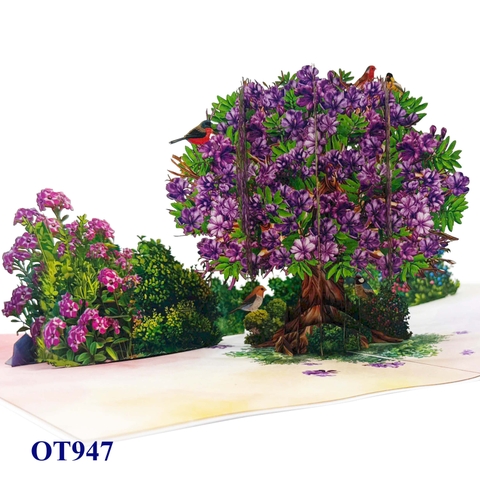 Purple Jacaranda Tree Pop-Up 3D Greeting Card