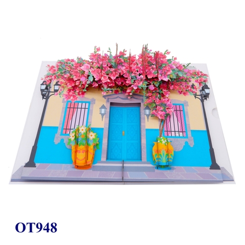 Bougainvillea House 3D Pop Up Card