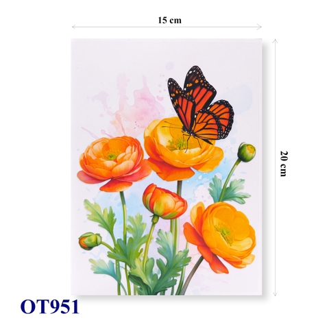 Persian Buttercup & Butterfly 3D Pop Up Greeting Card