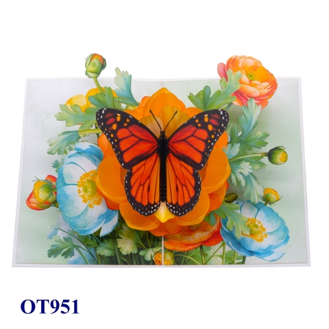 Persian Buttercup & Butterfly 3D Pop Up Greeting Card