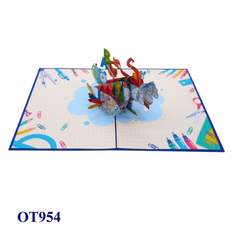 Candy Back To School 3D Pop-up Greeting Card