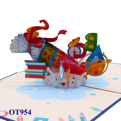 Candy Back To School 3D Pop-up Greeting Card