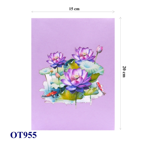 Purple Lotus Flower 3D Pop-up Card