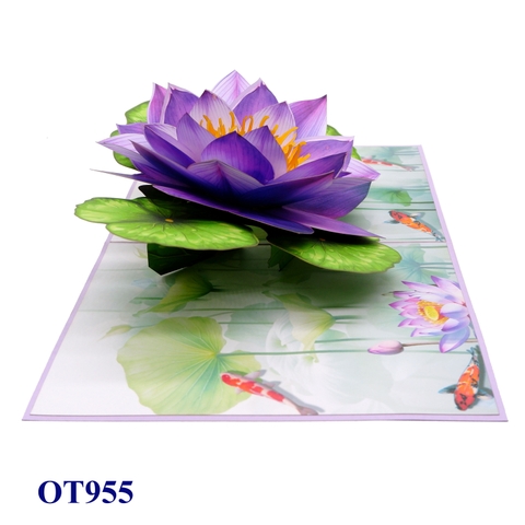Purple Lotus Flower 3D Pop-up Card