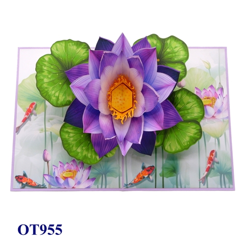 Purple Lotus Flower 3D Pop-up Card