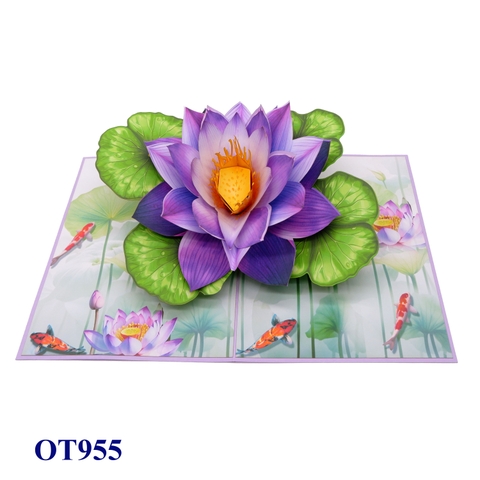 Purple Lotus Flower 3D Pop-up Card