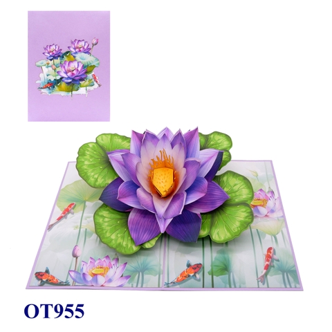 Purple Lotus Flower 3D Pop-up Card