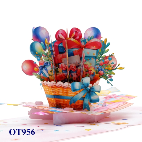 Gifts Basket 3D Pop Up Card