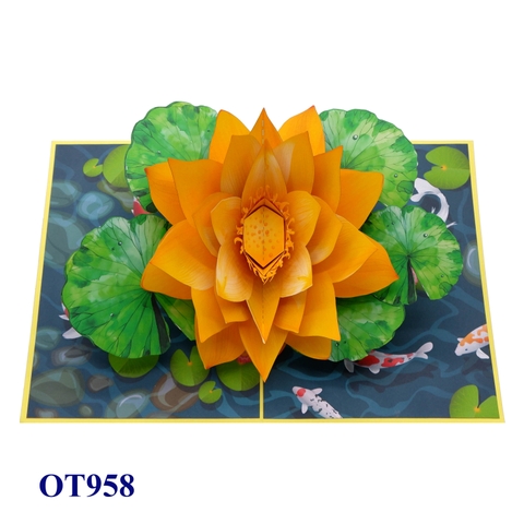 Yellow Lotus 3D Pop-up Card