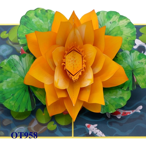 Yellow Lotus 3D Pop-up Card