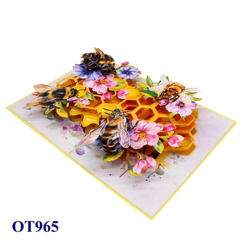 Buzzing Bees & Honeycomb – Pop-Up Card